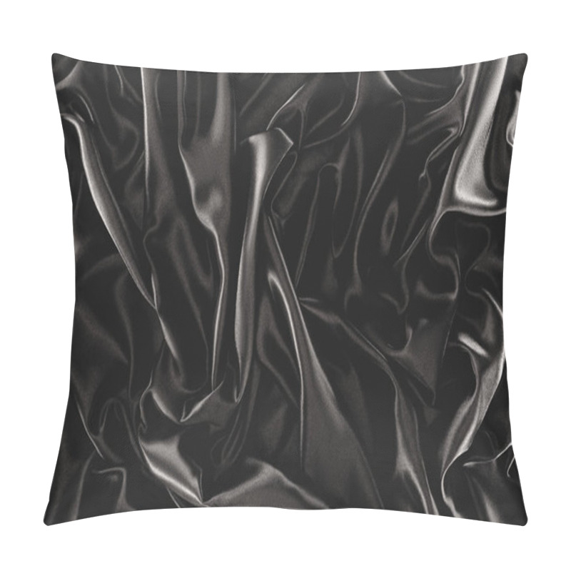 Personality  Full Frame Of Black Elegant Silk Cloth As Background Pillow Covers