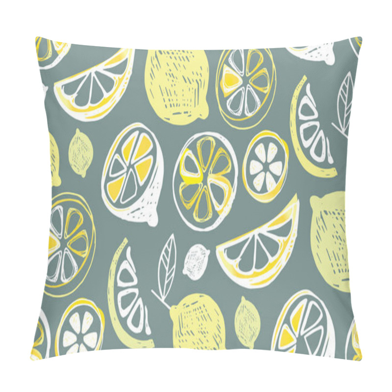 Personality  Hand Drawn Doodle Lemon Art - Lemonade Pattern Background Fabric Texture Textile Pillow Covers