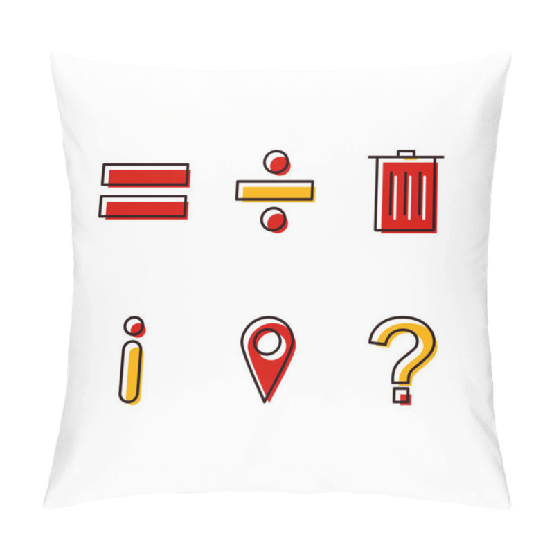 Personality  6 Set Of Basic Elements Icons Isolated On White Background... Pillow Covers