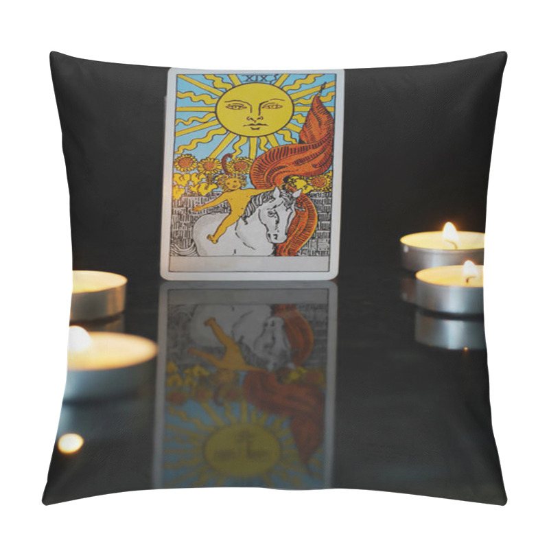 Personality  Tarot, Major Arcana, The Sun, The Study. Pillow Covers