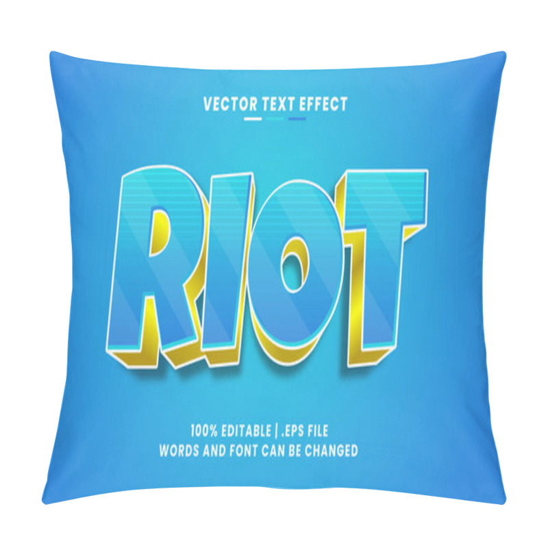 Personality  Riot Cartoon Comic Game Style Editable Text Effect 3d Template Pillow Covers