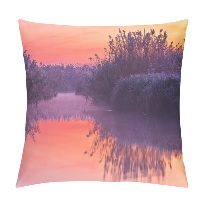 Personality  Before Sunrise On Lake Pillow Covers