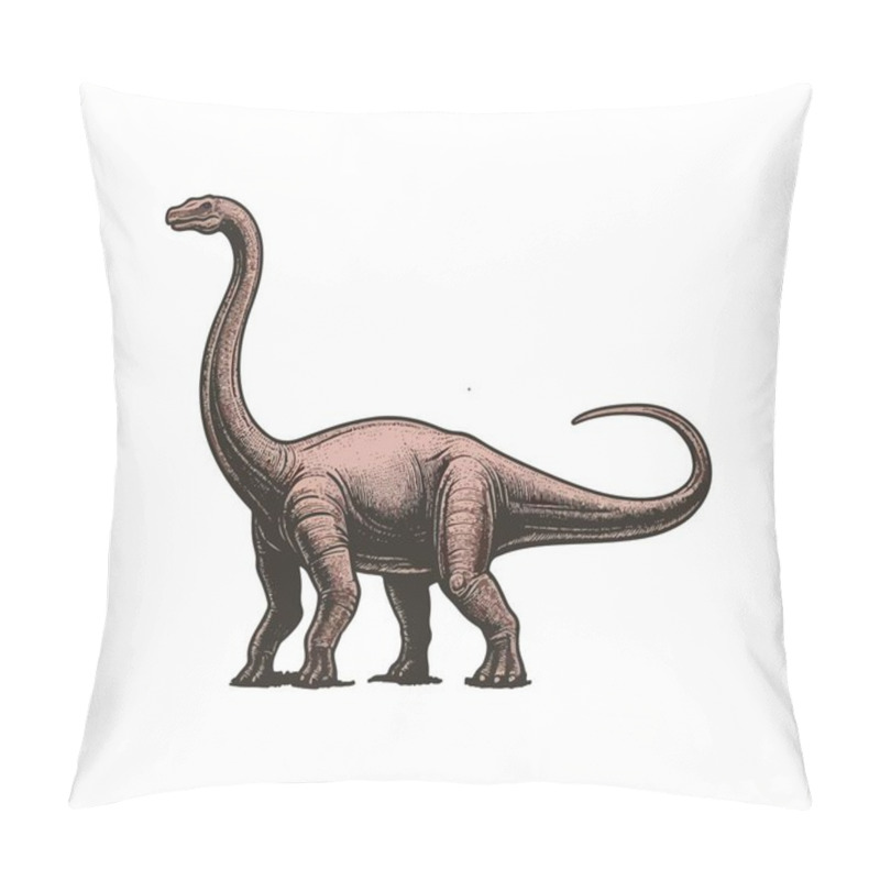 Personality  Brachiosaurus Hand Drawn Illustration Vector Graphic Pillow Covers