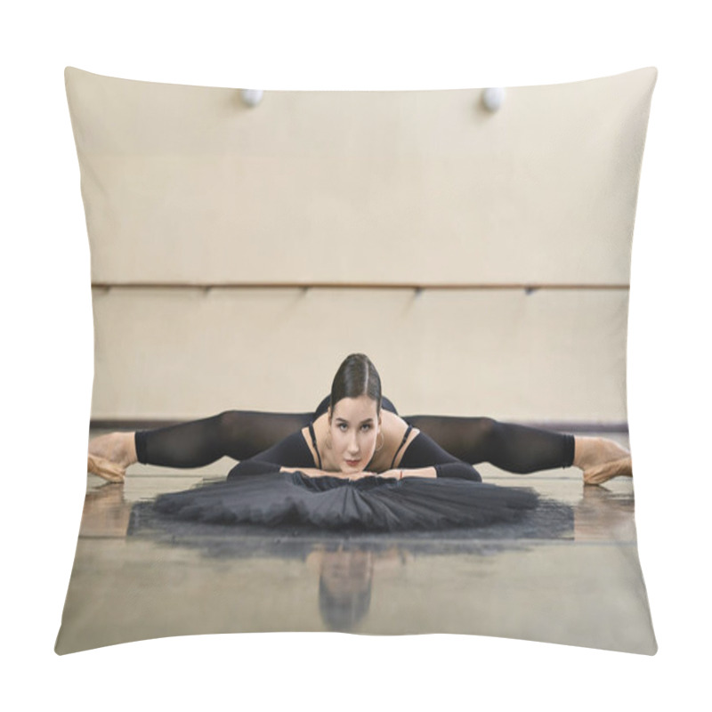 Personality  Ballerina Posing In Dance Hall Pillow Covers