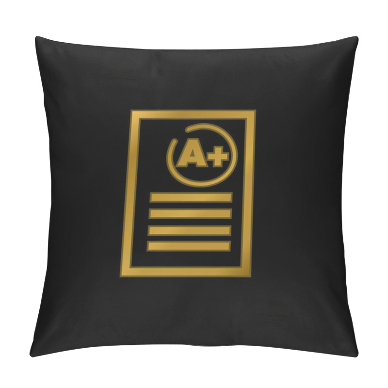 Personality  A Best Test Result Gold Plated Metalic Icon Or Logo Vector Pillow Covers