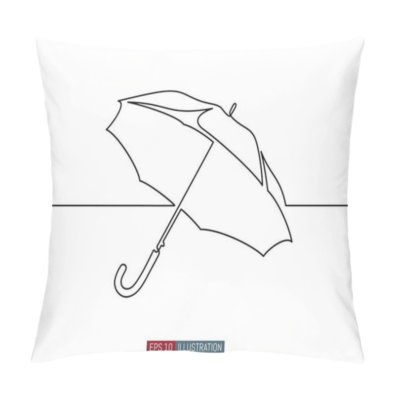 Personality  Continuous Line Drawing Of Umbrella. Template For Your Design. Vector Illustration. Pillow Covers