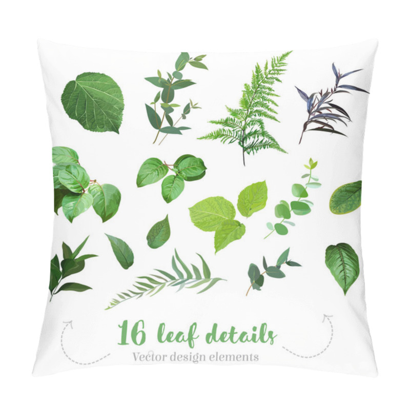 Personality  Greenery Leaves Vector Big Collection Pillow Covers