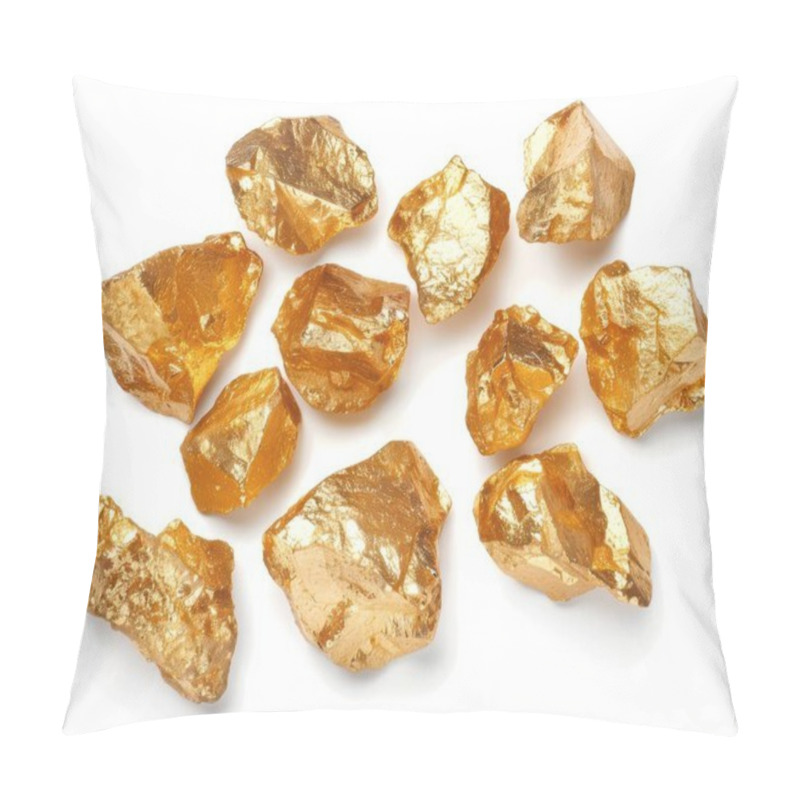 Personality  Shimmering Golden Quartz Crystals Showcasing Various Shapes And Textures. Pillow Covers