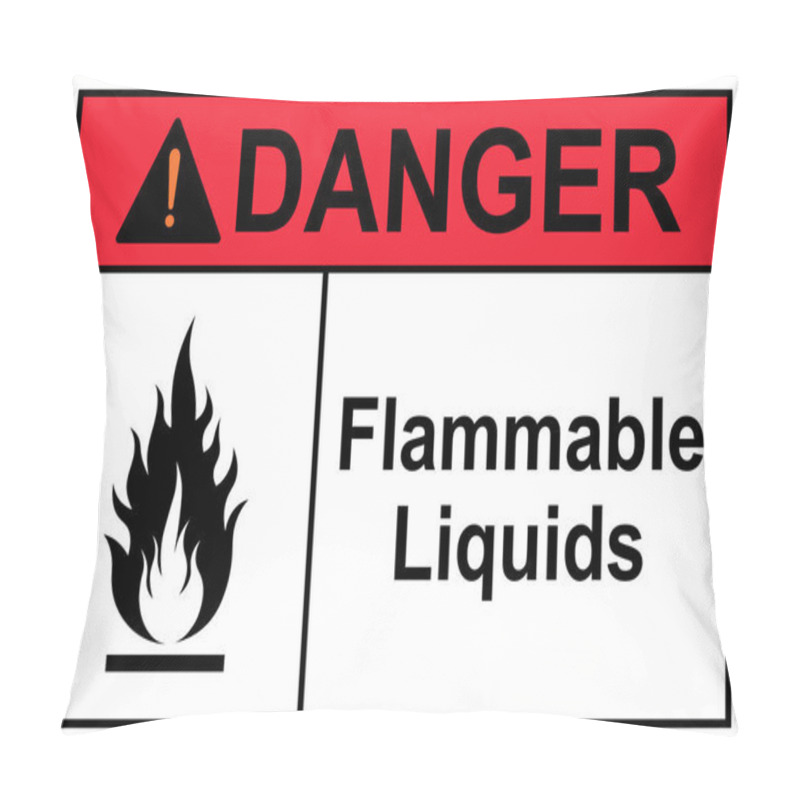 Personality  Placard Of Flammable Liquid Chemical Hazard Pillow Covers