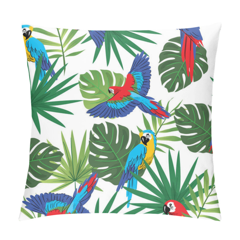 Personality  Seamless Parrot In Tropical Forest Pattern  Pillow Covers