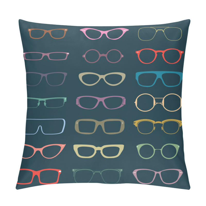 Personality  Vector Set: Retro Glasses Silhouettes Pillow Covers