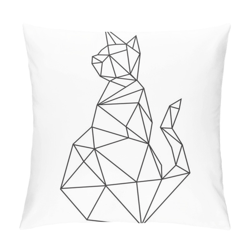 Personality  Print Vector Abstract Polygonal Geometric Abstract Cat Pillow Covers