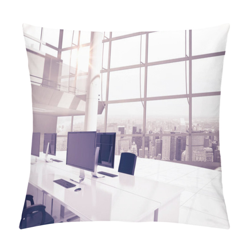 Personality  3d Office Furniture Against Windows Pillow Covers