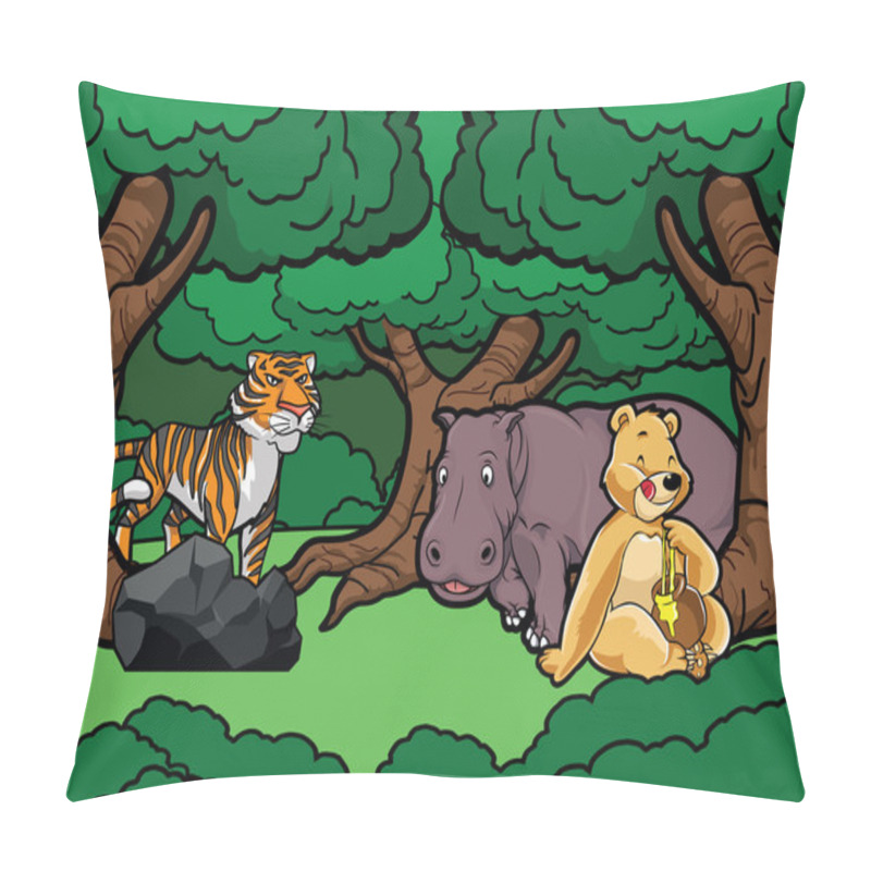 Personality  Wild Jungle Animal Scene Pillow Covers