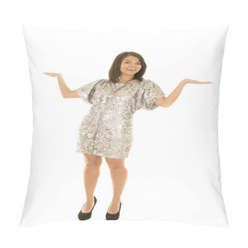 Personality  Hawaiian Woman  In Silver Dress Pillow Covers