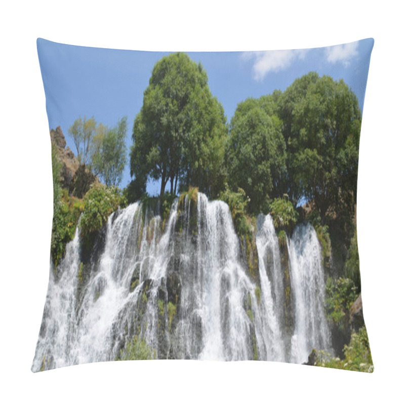 Personality  Shaki Waterfall - One Of The Natural Wonders On Earth Pillow Covers