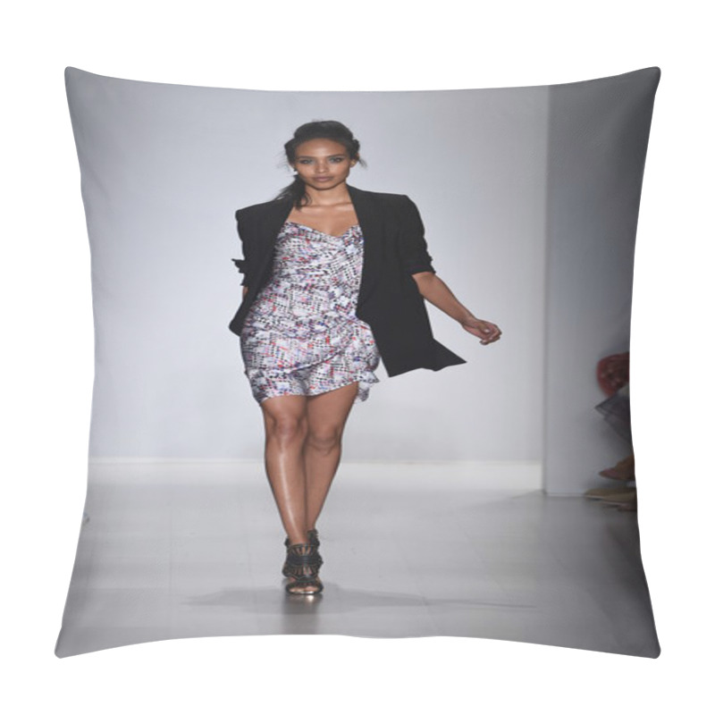 Personality  Model Walks The Runway At Marissa Webb During Mercedes-Benz Fashion Week Spring 2015 Pillow Covers