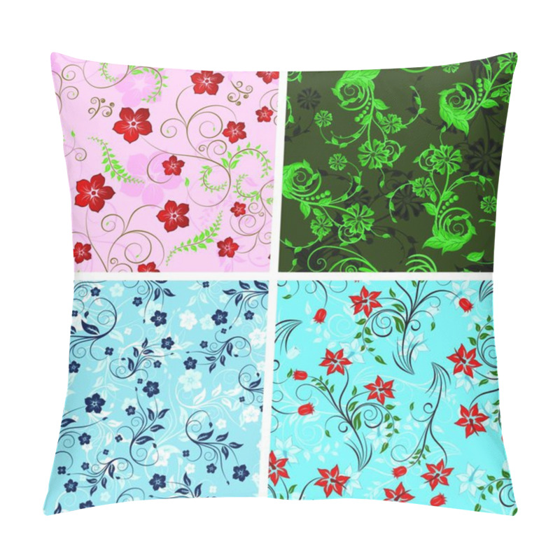 Personality  Seamless Vector Floral Background. For Easy Making Seamless Pattern Just Drag All Group Into Swatches Bar, And Use It For Filling Any Contours. Pillow Covers