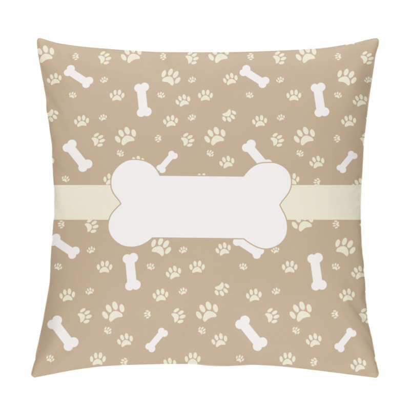 Personality  Background With Dog Paw Print And Bone Pillow Covers