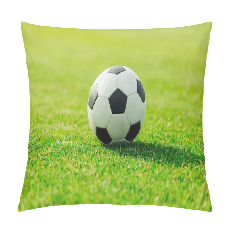 Personality  Soccer Ball On Grass Pillow Covers