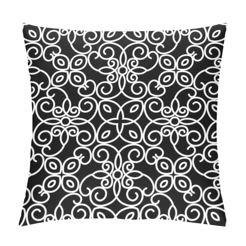 Personality  Black And White Lace Ornament, Seamless Pattern Pillow Covers