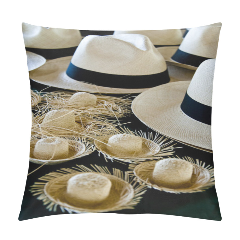 Personality  Panama Hats And Miniature Straw Hats Pillow Covers