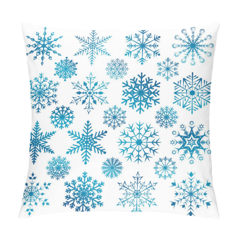 Personality  Set Of Christmas Snowflakes On A Whirte Background. Pillow Covers