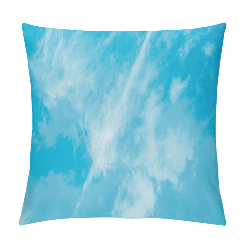 Personality  The Texture Of The Beautiful Blue Sky With White Clouds. Pillow Covers