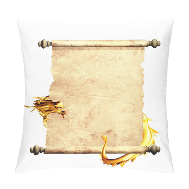 Personality  Dragon And Scroll Of Old Parchment Pillow Covers