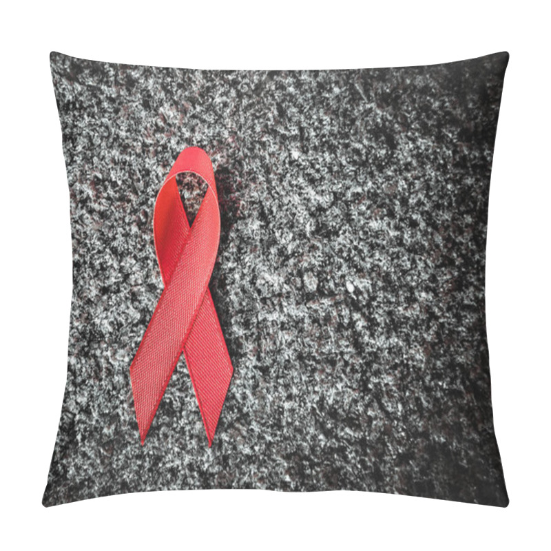 Personality  Red Ribbon On Granite, World Aids Day Concept Pillow Covers