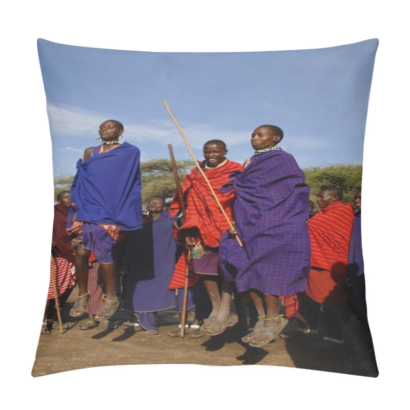 Personality  Masai Warrior Dance. Pillow Covers