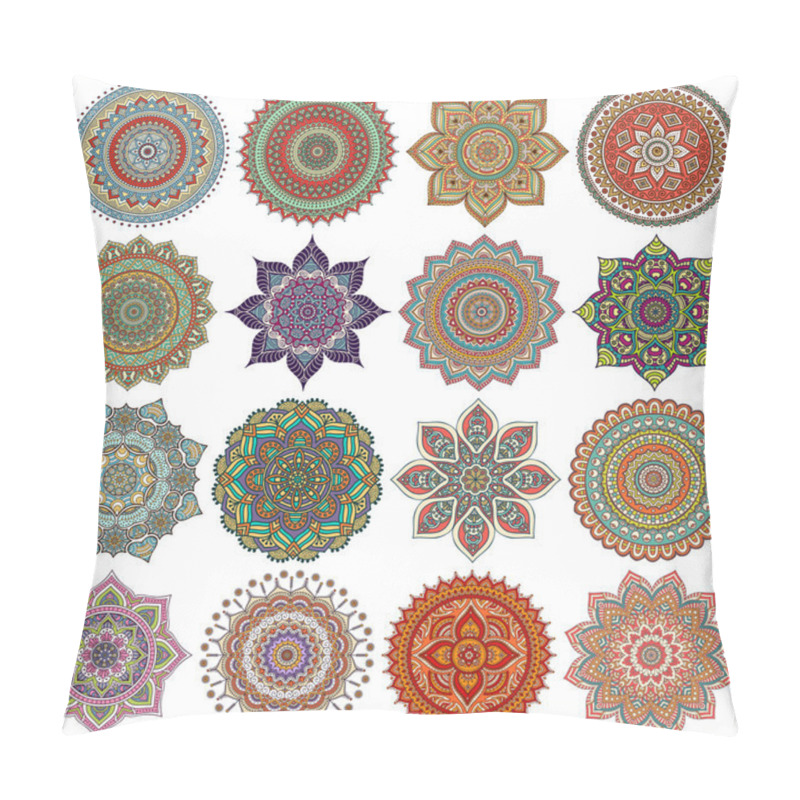 Personality  Mandala. Round Ornament Pattern Set Pillow Covers