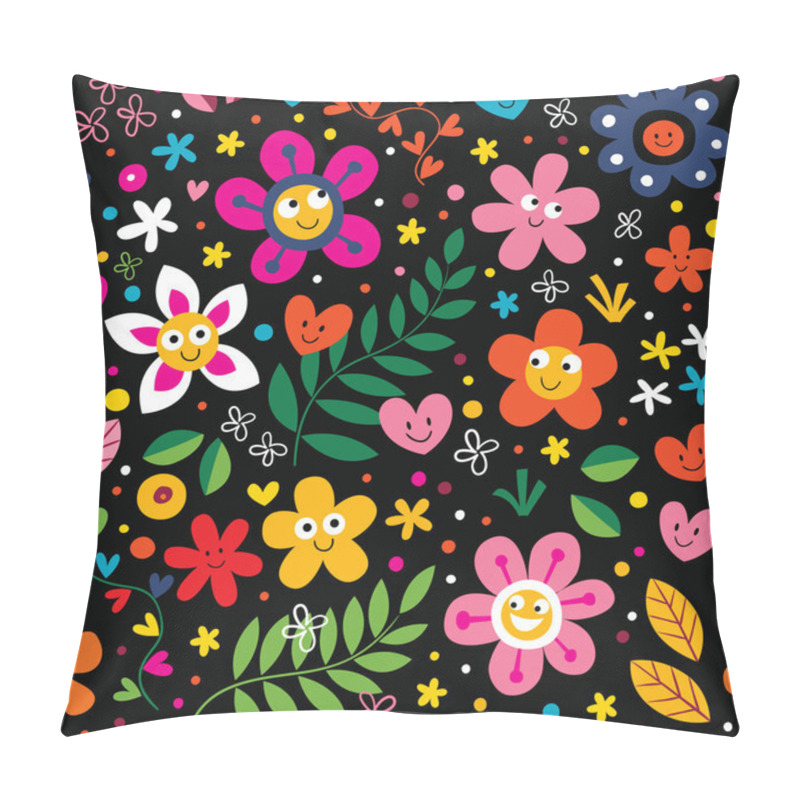 Personality  Cartoon Flowers And Hearts Pattern Pillow Covers