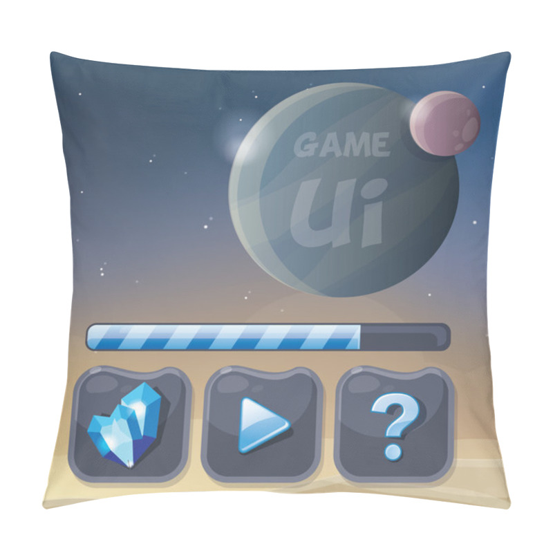 Personality  Game User Interface Elements And Background Pillow Covers