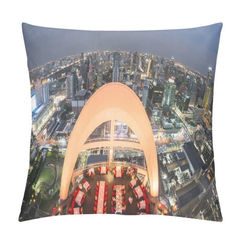 Personality  The Skyline Of Bangkok By Night And View From The Cru Bar Of The Centara Grand Hotel In The City Of Bangkok In Thailand In Southeastasia.  Thailand, Bangkok, November, 2018 Pillow Covers