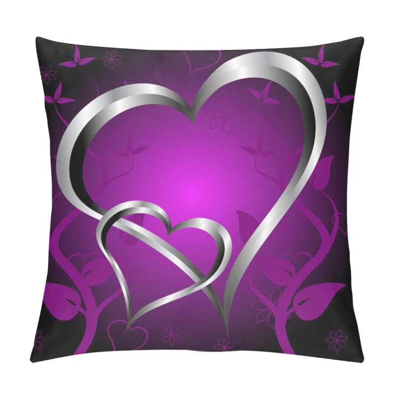 Personality  A Purple Hearts Valentines Day Background Pillow Covers