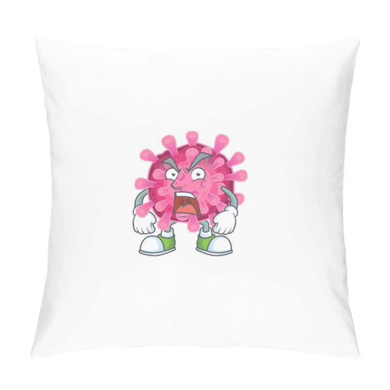 Personality  Corona Virus Cartoon Character Design Having Angry Face Pillow Covers