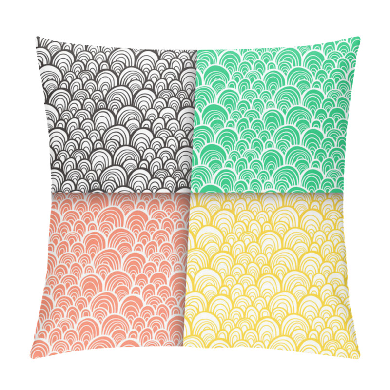 Personality  Abstract Doodle Scale Seamless Patterns Set Pillow Covers