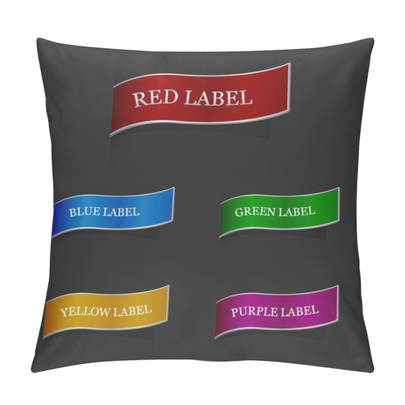 Personality  Vector Set Of Ribbon Labels. Pillow Covers