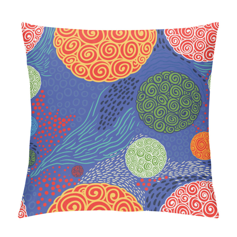 Personality  Blue Abstract Seamless Pattern With Circles Pillow Covers