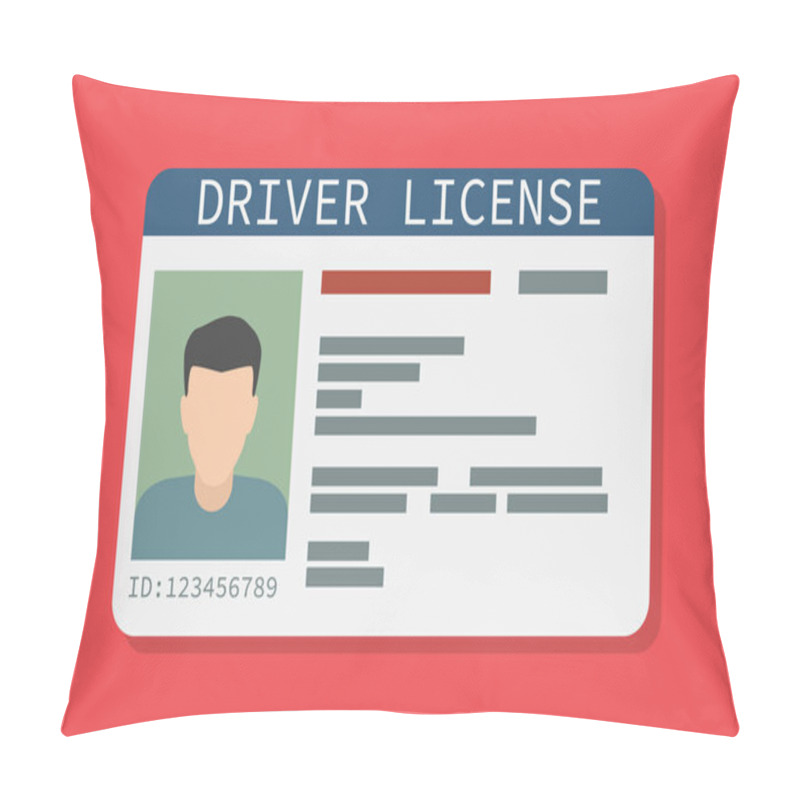 Personality  Icon Driver's License , Identity Card, Personal Data. Vector Illustration Flat Design Pillow Covers