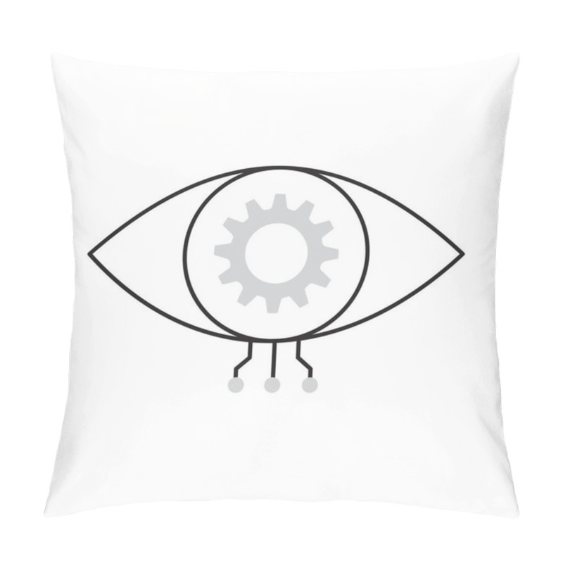 Personality  Artificial Intelligence Vision Eye Vector Icon Design, Computer Vision, AI, Deep Learning, Image Recognition Pillow Covers