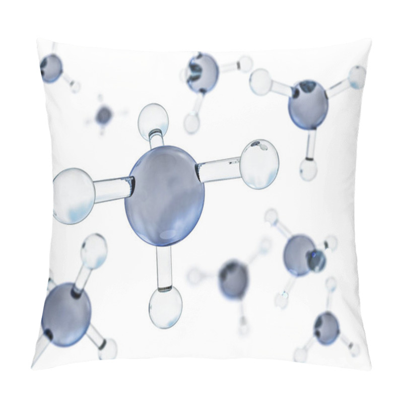 Personality  Methane Molecule Image. 3D Rendering Pillow Covers