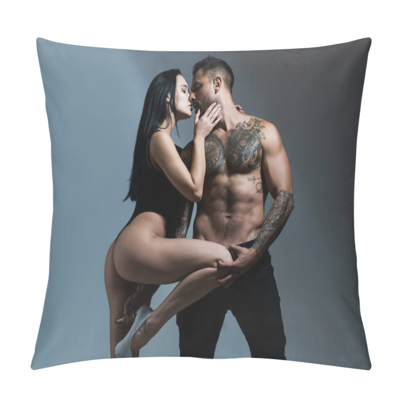 Personality  Sexy Couple In Love. Romance Seduction Flirt, Romantic Couple. Erotic Love Of Hispanic Man And Sexy Woman Lovers. Horny Hot Young Couple Embracing. Loving People. Pillow Covers