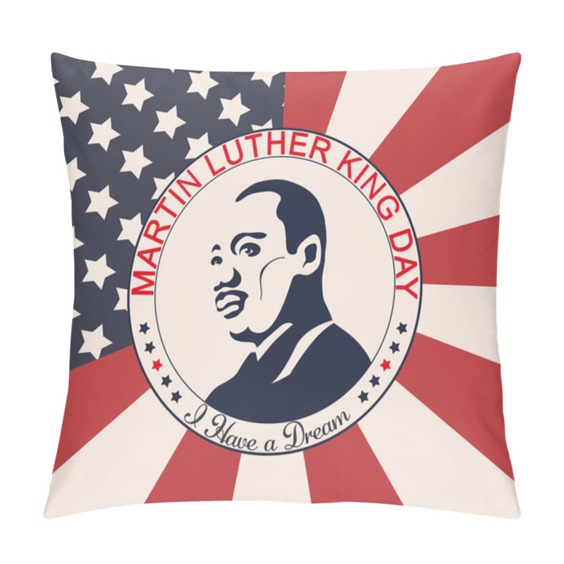 Personality  Illustration For Martin Luther King Day On White Background. Federal Holiday In USA Pillow Covers