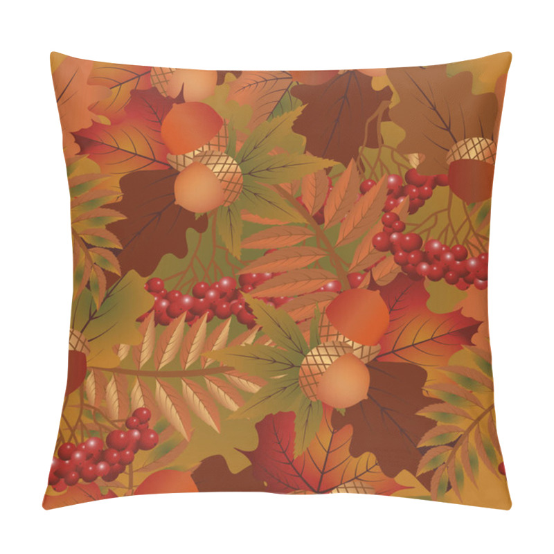 Personality  Autumn Seamless Wallpaper, Vector Illustration Pillow Covers