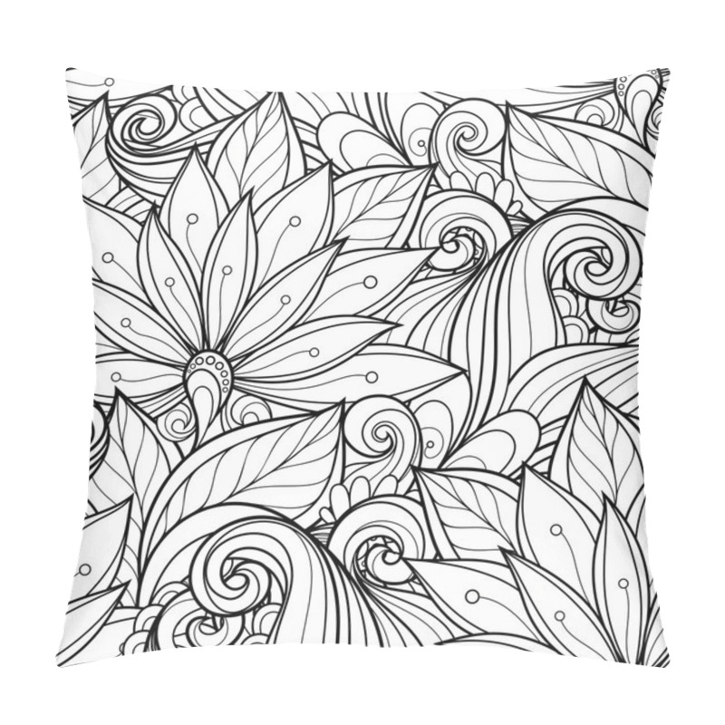 Personality  Seamless Abstract Monochrome Floral Pattern Pillow Covers