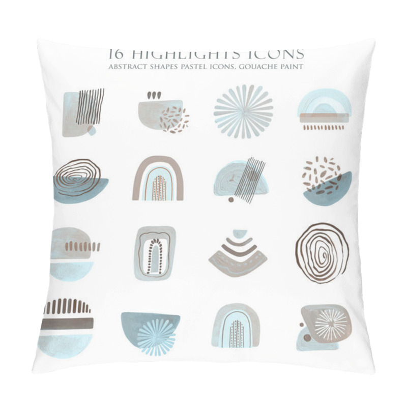 Personality  Highlight Icons. Abstract Simple Shapes Covers. Boho Social Media. Modern Minimalist Graphic Design. Dusty Blue Color. Pillow Covers