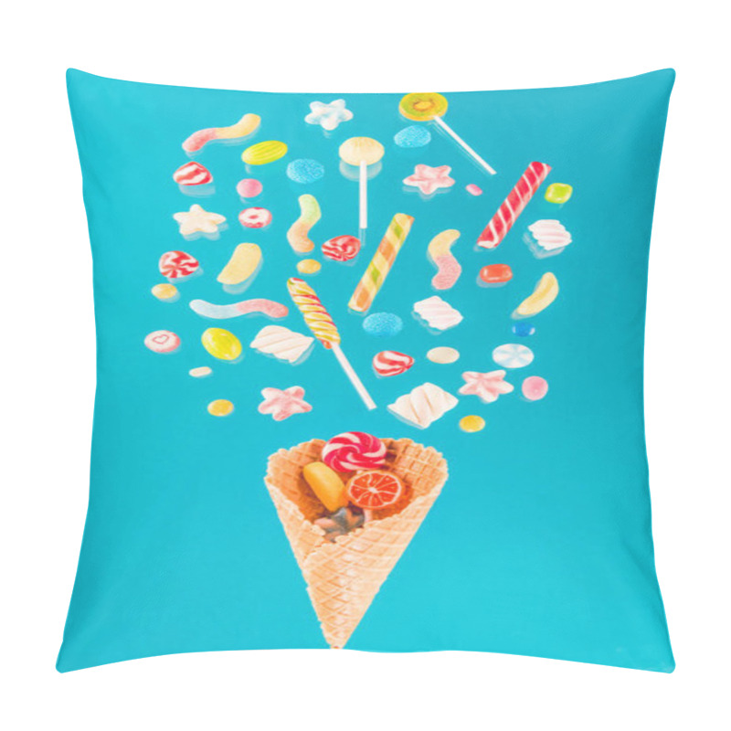 Personality  Waffle Cone And Candies  Pillow Covers