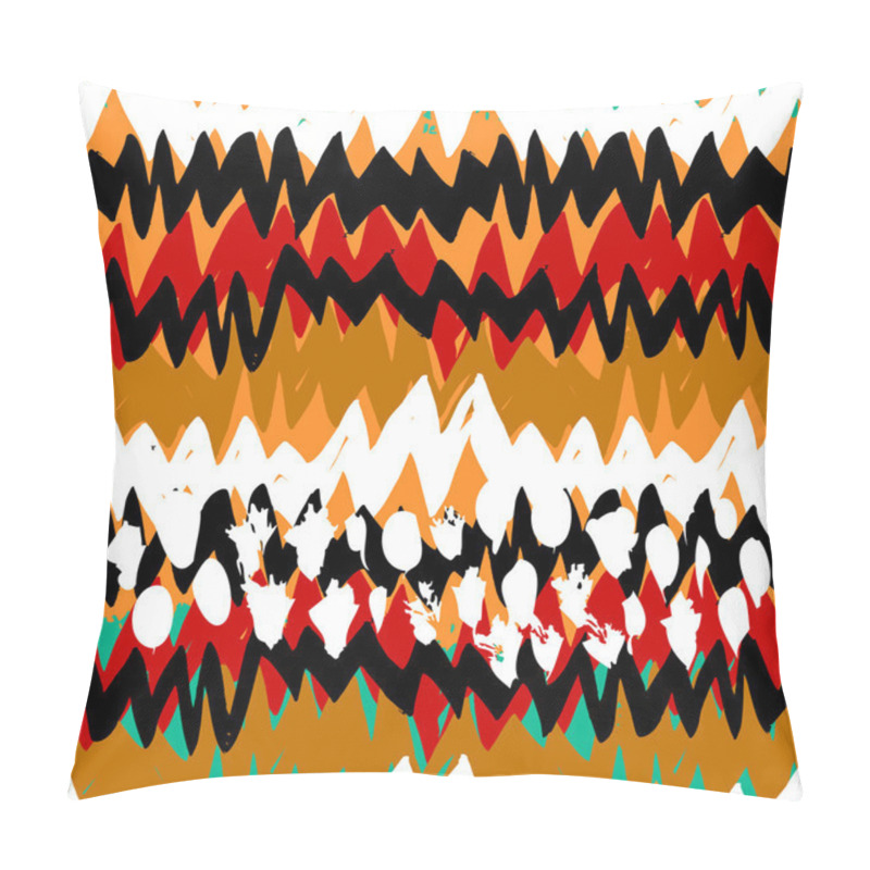 Personality  Striped Hand Drawn Pattern With Zigzag Lines Pillow Covers